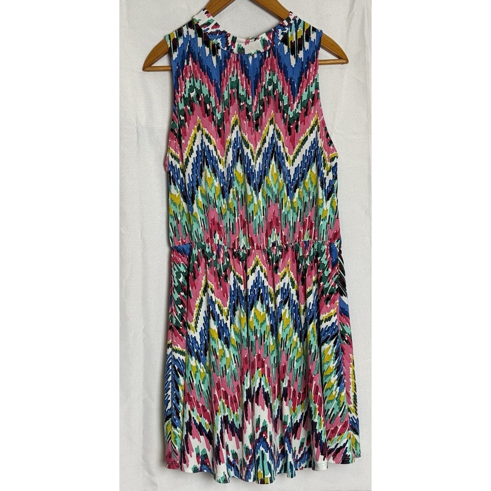 White Birch Multicolor Chevron Scoop Neck Dress XL Activewear With Shorts